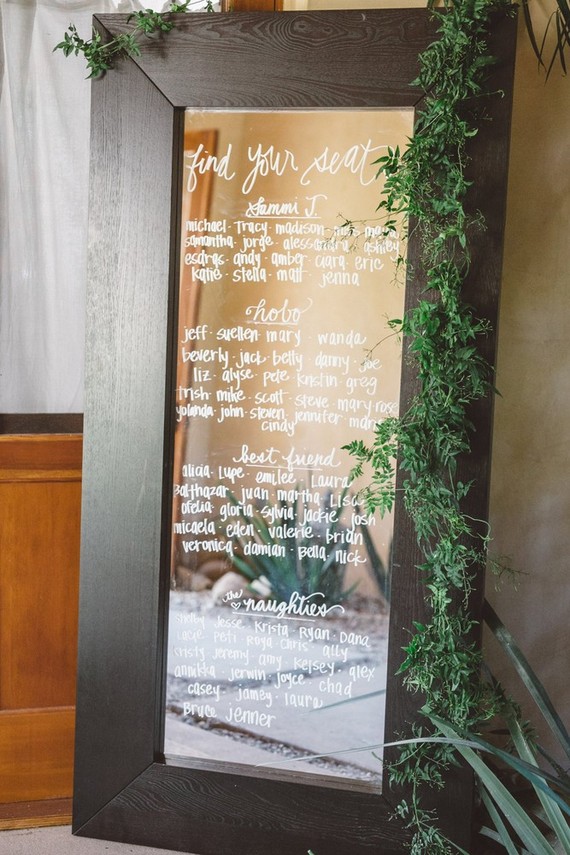 Mirror escort card display Inspiration