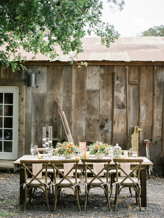 Rustic wedding tablescape