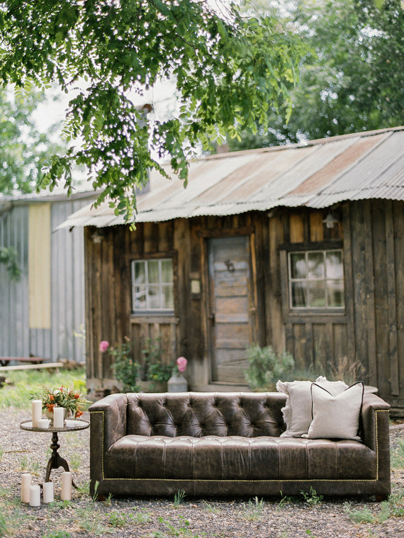 Rustic ranch lounge area