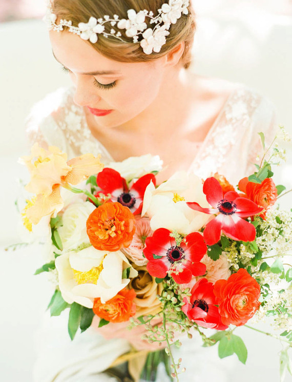Colorful summer wedding bouquet