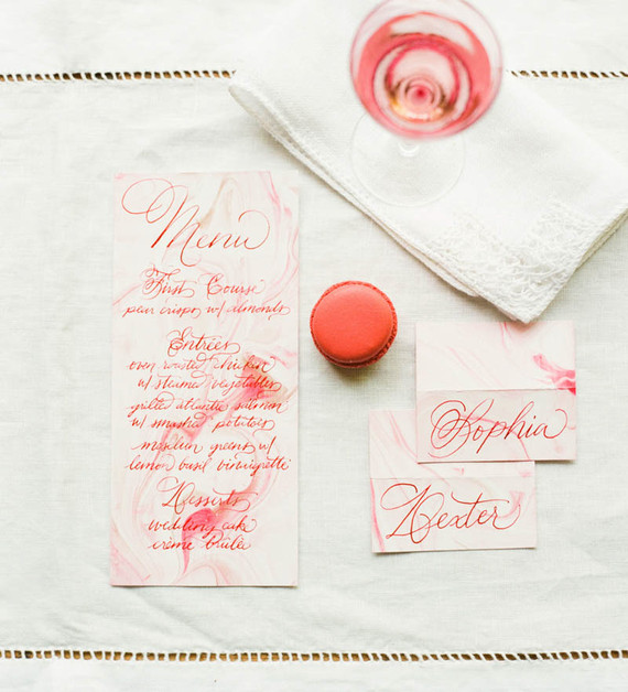 Wedding menu