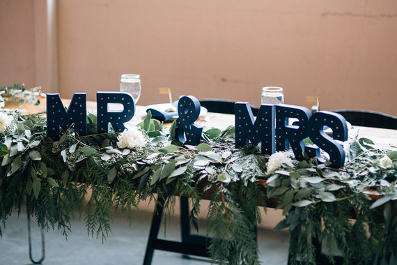 Navy wedding signage