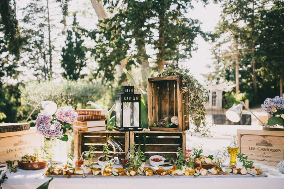 Rustic food display