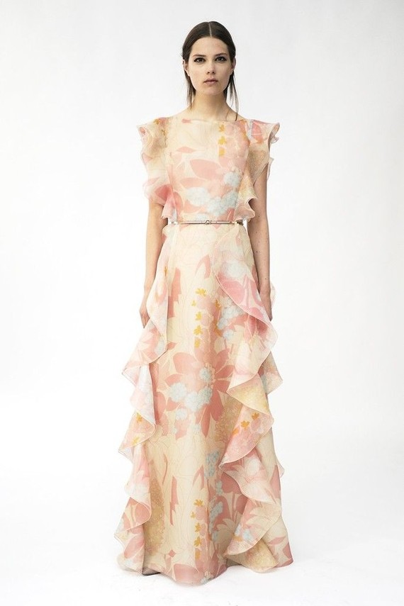 Valentino floral print wedding dress
