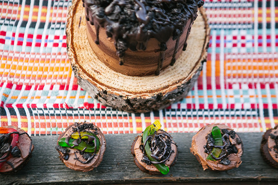 Chocolate cake and cupcakes