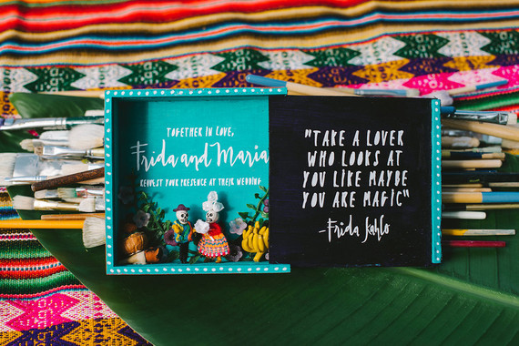 Frida Kahlo inspired wedding invitation