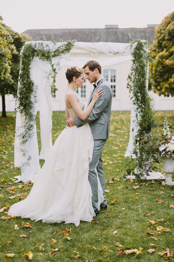 Outdoor wedding portrait
