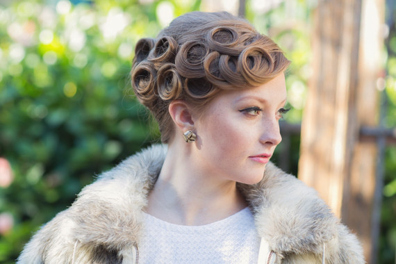 French twist with pin curls Inspiration