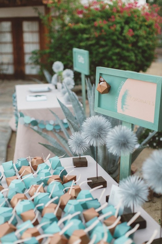Geometric escort card table Inspiration