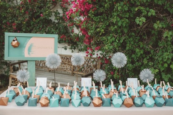 Geometric escort card table Inspiration