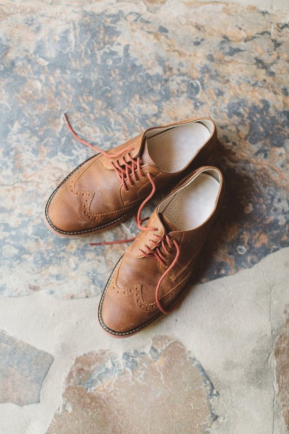 Grooms leather shoes