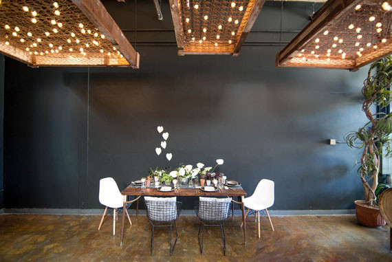 Rustic modern wedding tablescape