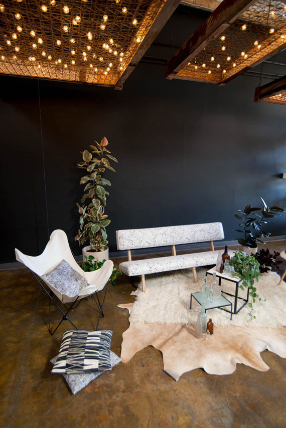 Rustic modern wedding lounge