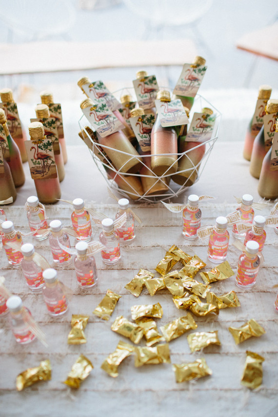 Flamingo wedding favors