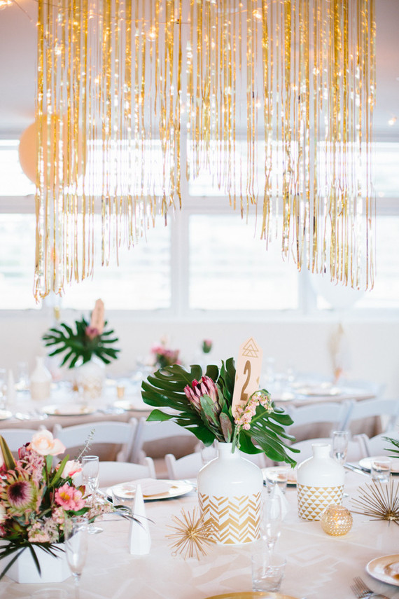 Modern gold tablescape