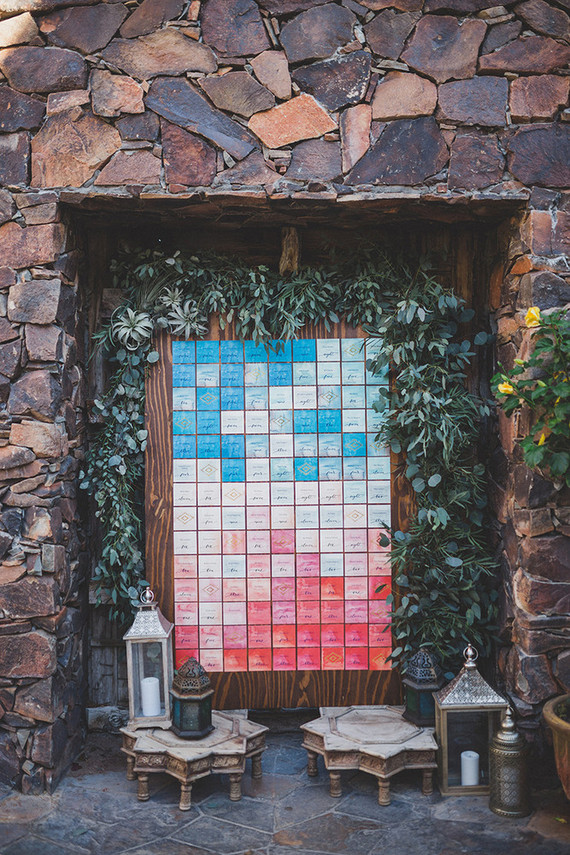 Watercolor escort cards
