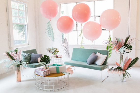 Tropical pastel baby shower