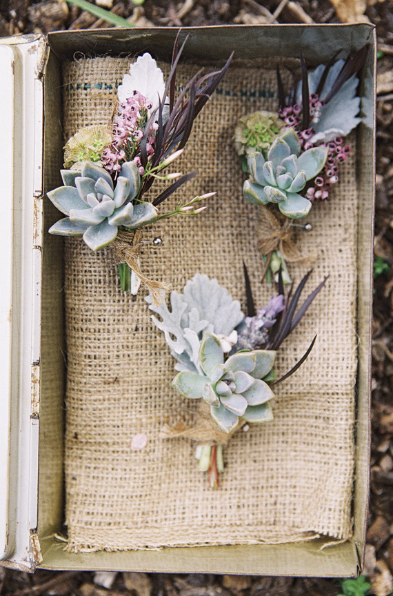 Succulent boutonniÃ¨res Inspiration