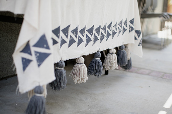 DIY block printed tablecloth