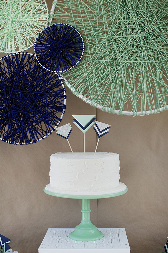 Mint baby shower cake