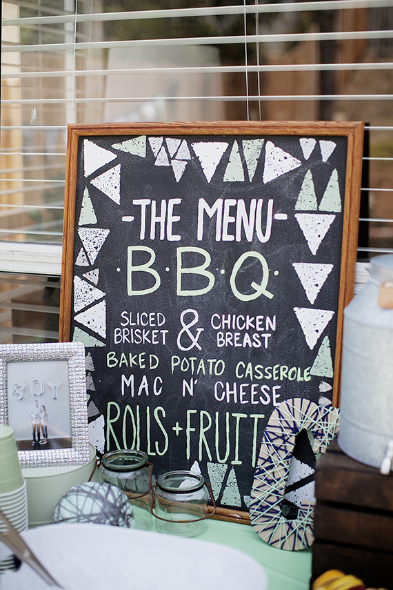 Chalkboard menu
