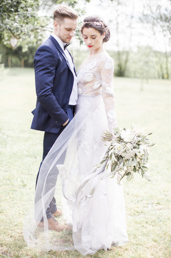 Outdoor wedding portrait