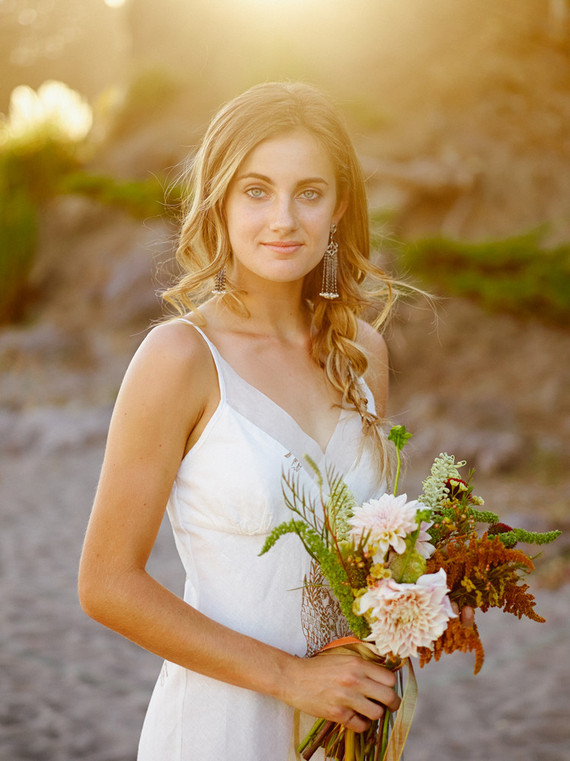 Beach bridal portrait