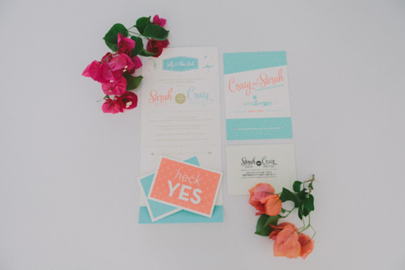 Retro wedding invitation suite