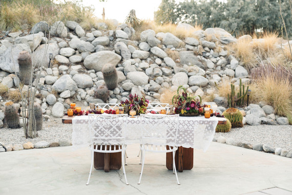 Bohemian desert wedding tablescape