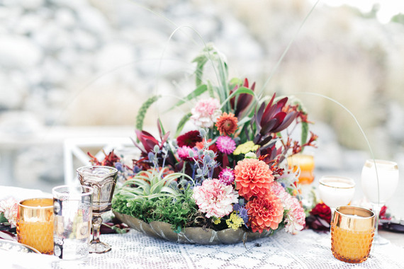 Bohemian wedding florals