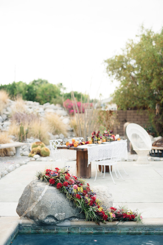 Bohemian wedding florals