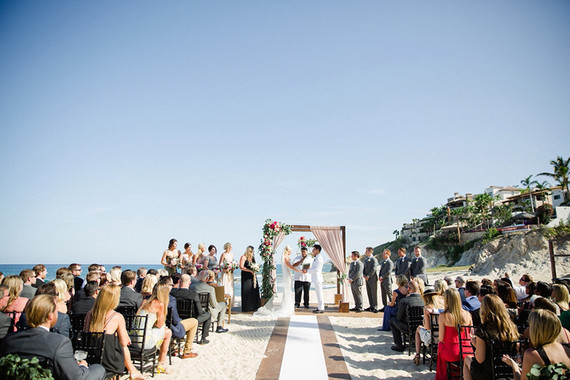 Beach wedding ceremony