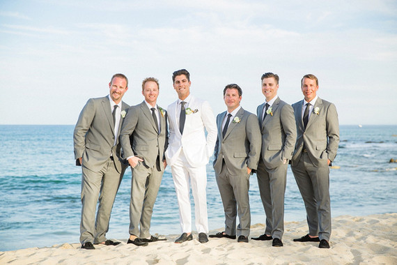 Beach groomsmen portrait