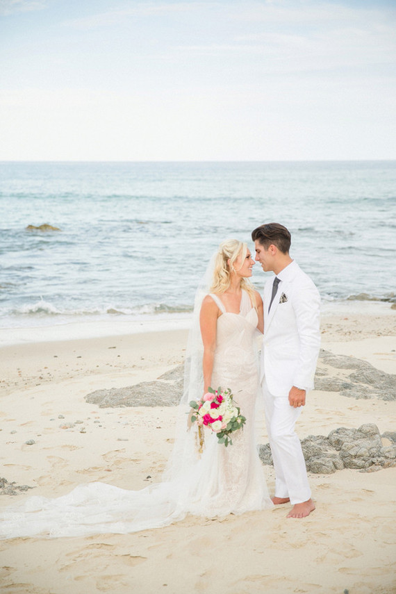 Beach wedding portrait