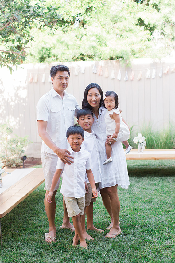 family photo in white