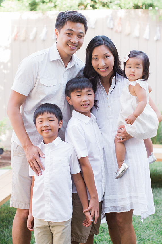 family photo in white