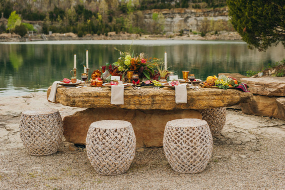 Bohemian outdoor wedding tablescape