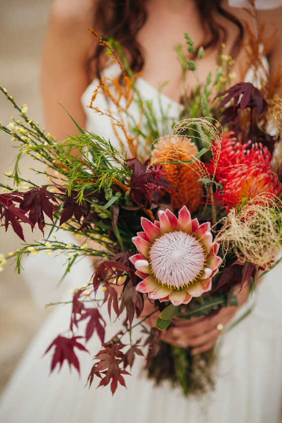 Bohemian fall wedding bouquet