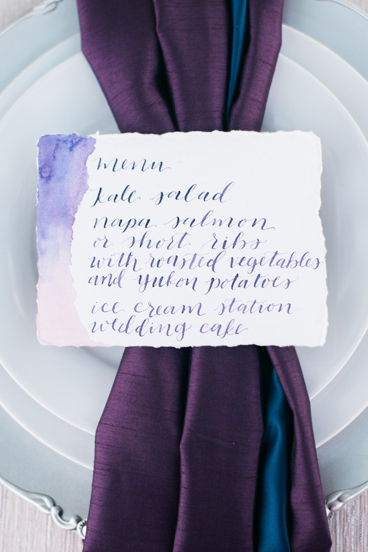 Hand-lettered menu