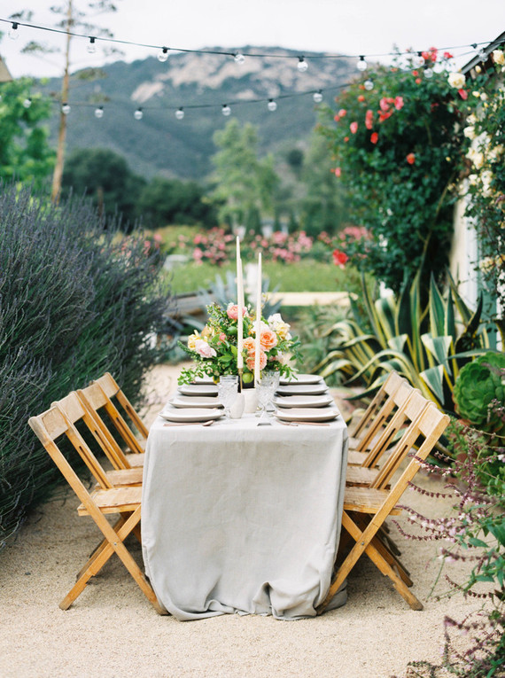Garden wedding tablescape