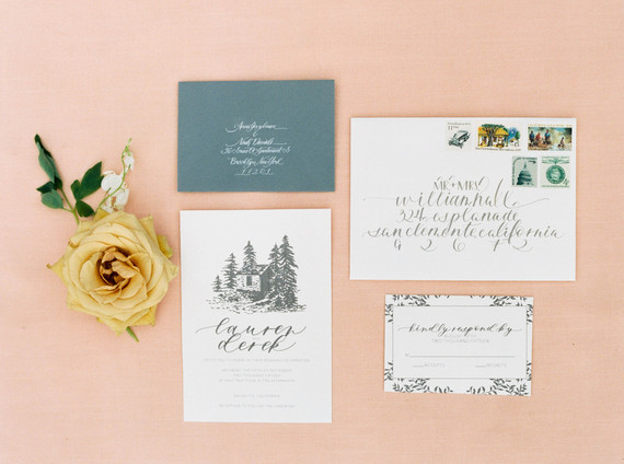 Garden wedding invitation suite