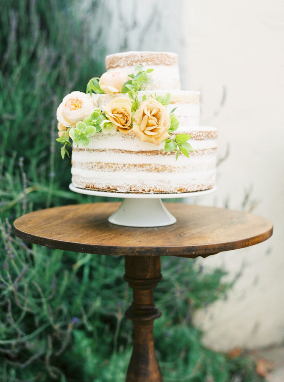 Romantic naked cake