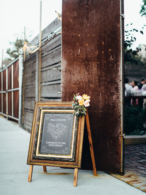 Chalkboard wedding signage