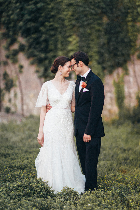 Outdoor wedding portrait