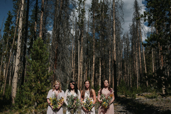 Outdoor bridesmaids portrait