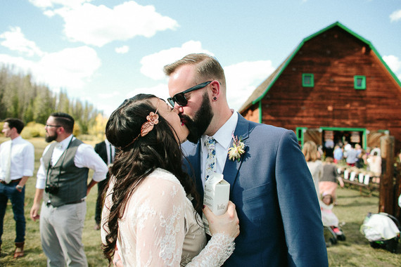 Colorado barn wedding portrait
