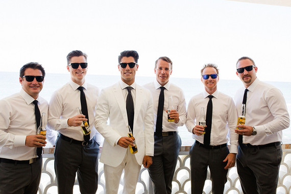 Black and white groomsmen