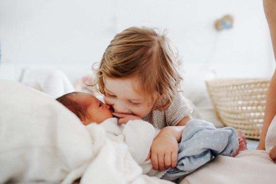 At home family newborn photos by Kaley Cornett