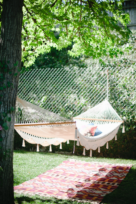 backyard macrame hammock