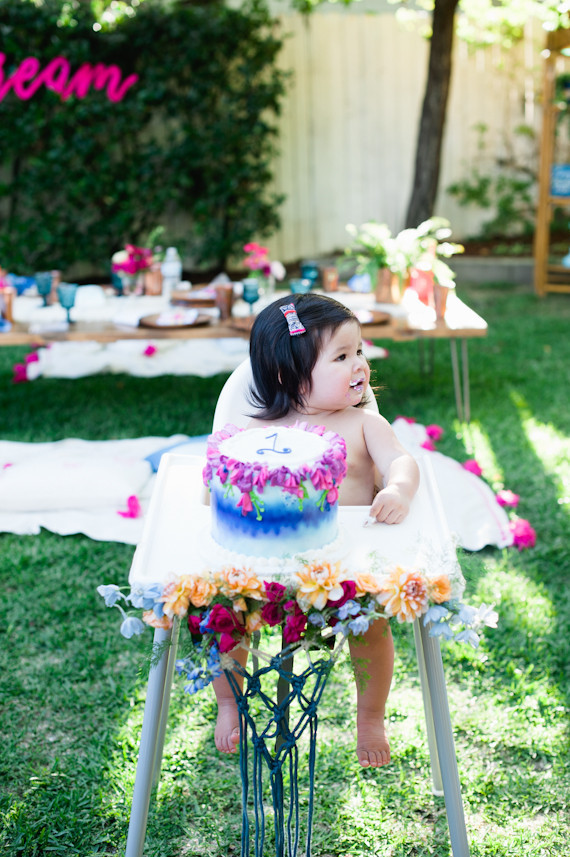 boho california backyard first birthday